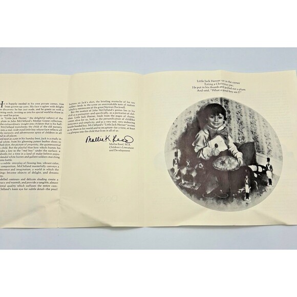 RECO John McClelland 1982 Mother Goose Little Jack Horner 8" Plate w Box & COA - Picture 6 of 9